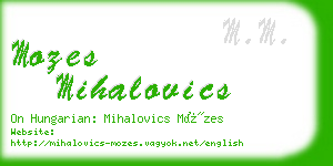 mozes mihalovics business card